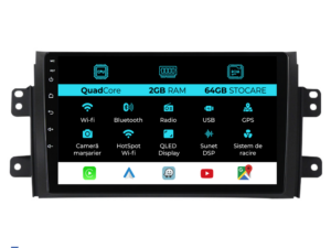 Navigation til Suzuki SX4, 2006-2012, 9 tommer, 2GB RAM, 64GB lager, Carplay