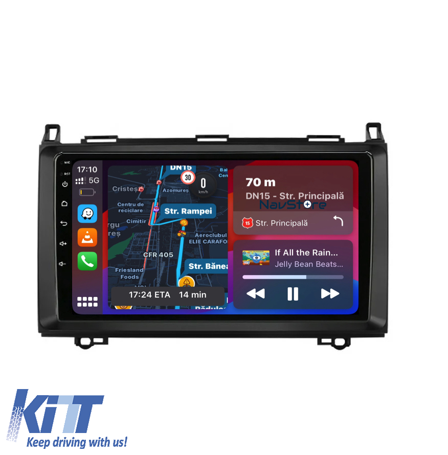 Navigation til Mercedes Vito, Sprinter, Viano B200 A B Klasse (2005-2012), 9 tommer, 1Gb RAM, 32Gb lager, Carplay - Billede 2