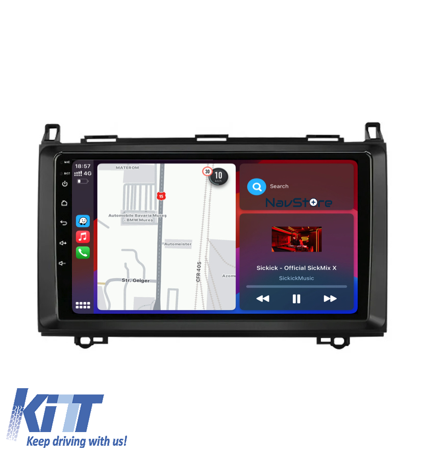 Navigation til Mercedes Vito, Sprinter, Viano B200 A B Klasse (2005-2012), 9 tommer, 1Gb RAM, 32Gb lager, Carplay - Billede 3