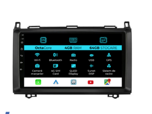 Navigation til Mercedes Vito, Sprinter, Viano B200 A B Klasse (2005-2012), 9 Tommer, 4Gb RAM, 64Gb Lager, Carplay