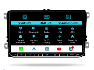 Navigation til Volkswagen, 9 tommer, 2Gb RAM, 64Gb lager, Carplay