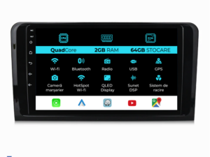 Navigation til Mercedes Benz ML W164, GL X164 (2005 - 2012), 9 tommer, 2Gb RAM, 64Gb lager, Carplay