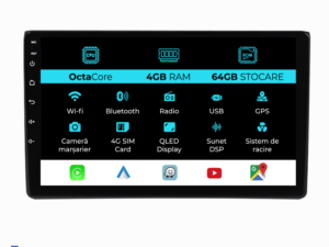 Navigation til Audi A4, (2001 - 2008), 9 tommer, 4Gb RAM, 64Gb lager, Carplay.