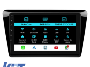 Navigation til Skoda Rapid, 2011 - 2019, 9 tommer, 8Gb RAM, 256Gb lager, Carplay