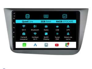 Navigation til Seat Altea, 2004 - 2015, 9 tommer, 2Gb RAM, 64Gb lager, Carplay