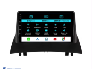 Navigation til Renault Megane 2, 2002-2009, 9 tommer, 8Gb RAM, 256Gb lager, Carplay.