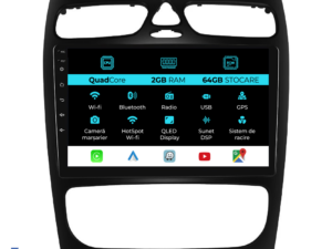 Navigation til Mercedes C-Class W203, CLK W209 (2000 - 2005), 9 tommer, 2Gb RAM, 64Gb lager, Carplay