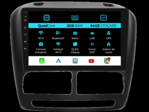 Navigation til Fiat Doblo, 2010-2015, 10 Tommer, 2Gb RAM, 64Gb Lager, Carplay