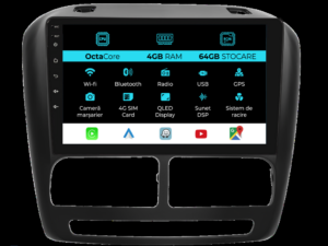Navigation til Fiat Doblo, 2010-2015, 10 tommer, 4Gb RAM, 64Gb lager, Carplay