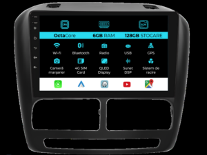 Navigation til Fiat Doblo, (2010-2015), 10 Tommer, 6Gb RAM, 128Gb Lager, Carplay