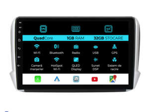 Navigation til Peugeot 208, 2008 (2013-2018), 10 tommer, 1Gb RAM, 32Gb lager, Carplay.