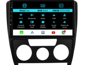 Navigation til Skoda Octavia 2, (2004 - 2013), 10 Tommer, 6Gb RAM, 128Gb Lager, Carplay
