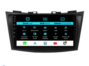 Navigation til Suzuki Swift, 2010-2017, 9 tommer, 8 GB RAM, 256 GB lager, Carplay