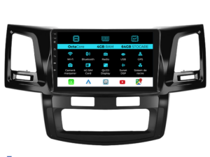 Navigation til Toyota Hilux VII, (2004 - 2015), 9 tommer, 4 GB RAM, 64 GB lager, Carplay