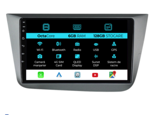 Navigation til Seat Altea, 2004 - 2015, 9 tommer, 6Gb RAM, 128Gb lager, Carplay