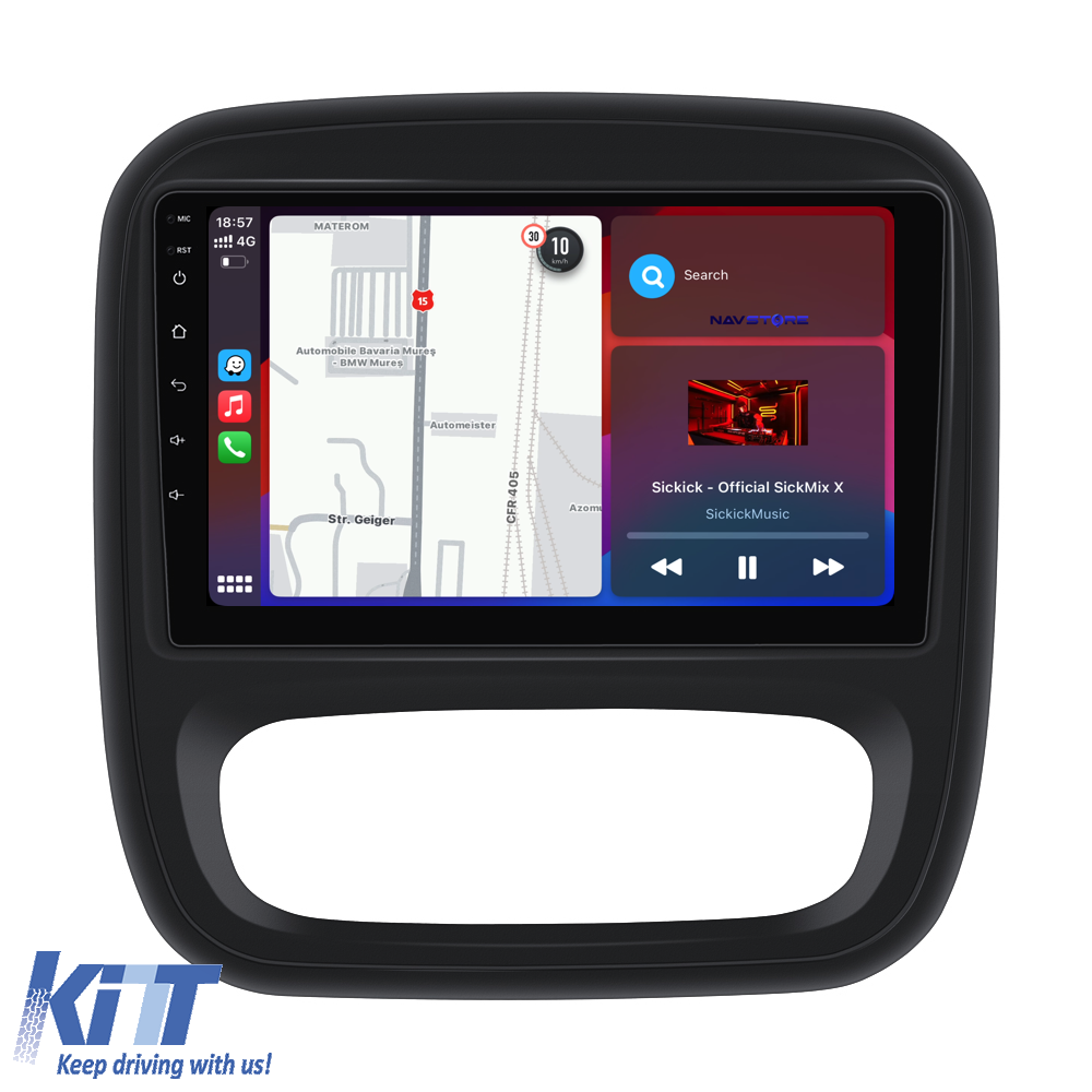Navigation til Opel Vivaro, Renault Trafic, Fiat Talento (2014 - 2018), 9 tommer, 6Gb RAM, 128Gb lager, Carplay - Billede 3