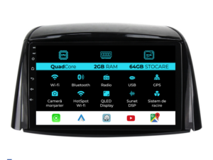 Navigation til Renault Koleos, (2008-2016), 9 tommer, 2 GB RAM, 64 GB lager, Carplay