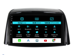 Navigation til Renault Koleos, 2008-2016, 9 tommer, 6 GB RAM, 128 GB lager, Carplay
