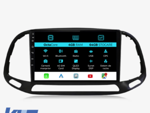 Navigation til Fiat Doblo, 2015-2019, 9 tommer, 4 GB RAM, 64 GB lager, Carplay