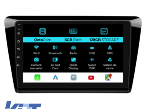 Navigation til Skoda Rapid, (2011 - 2019), 9 tommer, 6Gb RAM, 128Gb lager, Carplay