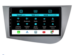 Navigation til Seat Leon Mk2 (2005-2012), 9 tommer, 1Gb RAM, 32Gb lager, Carplay