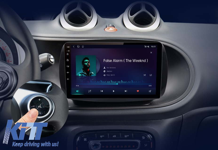 Navigation til Android Dedikeret Smart For Two (2016-2021) For Four (2016-2021), 9 Tommer, 4Gb Ram, 64Gb Lager, Carplay. - Billede 3
