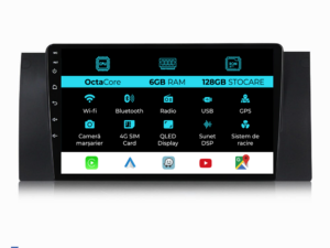 Navigation til BMW 5-serie E39, X5 E53 (1995-2003), 9 tommer, 6Gb RAM, 128Gb lager, Carplay