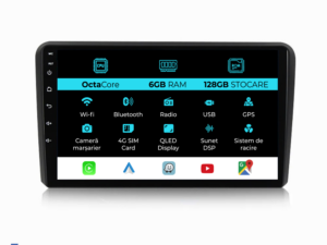 Navigation til Audi A3 8P (2003 - 2013) 9 Tommer, 6Gb RAM, 128Gb lager, CarPlay