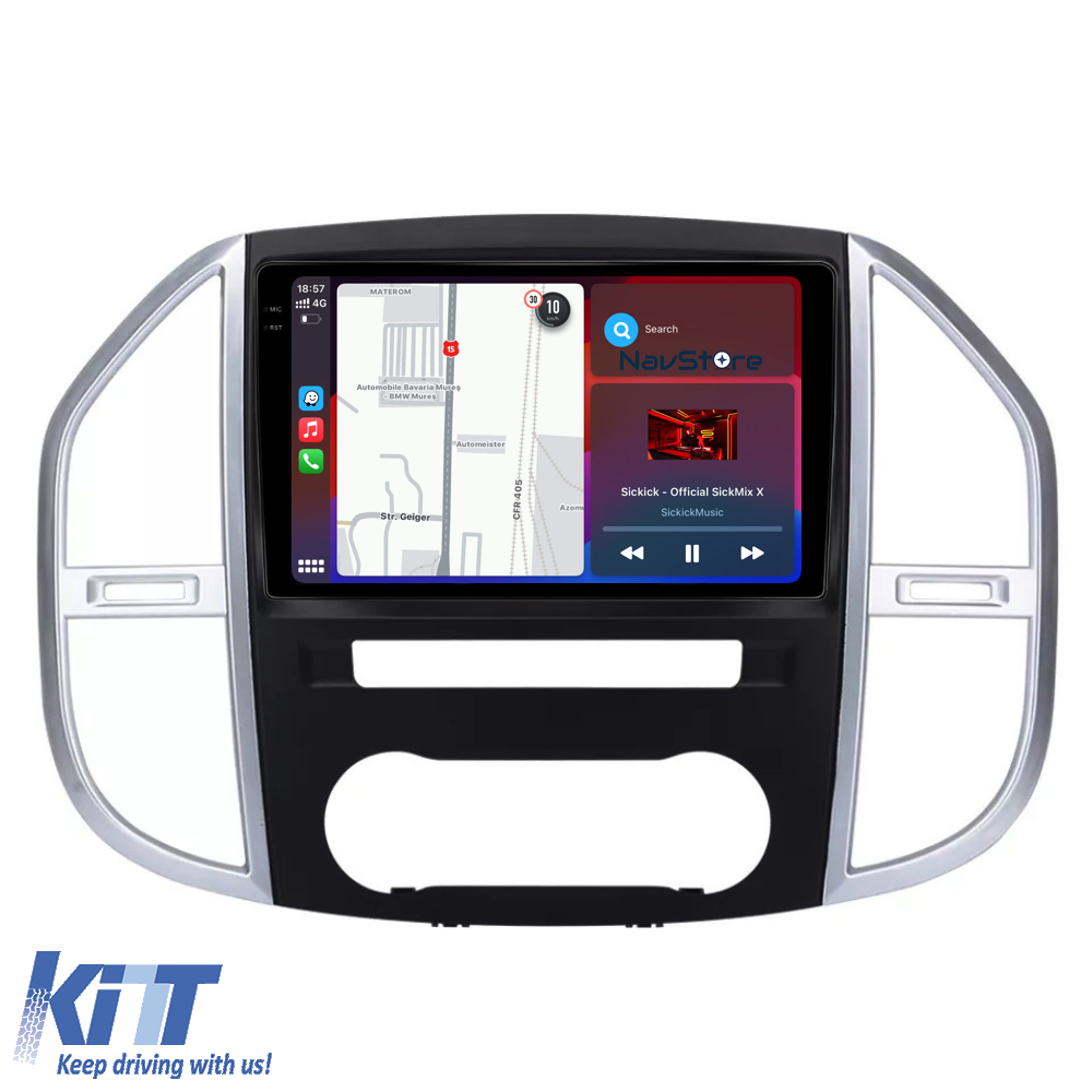 Navigation til Mercedes Vito W447 (2014-2021), 2K skærm, 4Gb RAM, 64Gb lager, Bluetooth, WiFi, Carplay - Billede 2