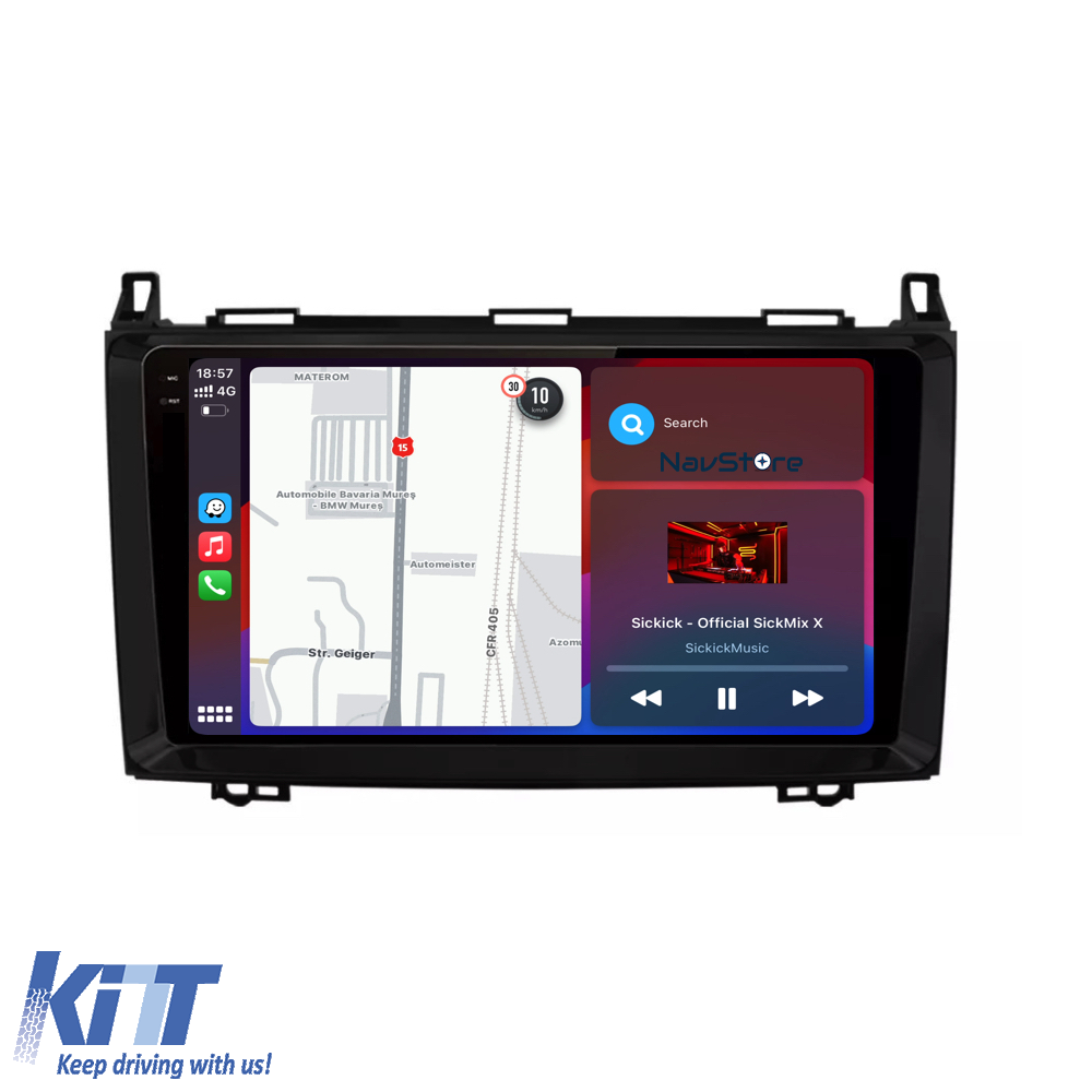 Navigation til Mercedes Vito, Sprinter, Viano, B200 A B-klasse, Android, 2K display, 4GB RAM, 64GB lager, Bluetooth, WiFi, Carplay - Billede 2