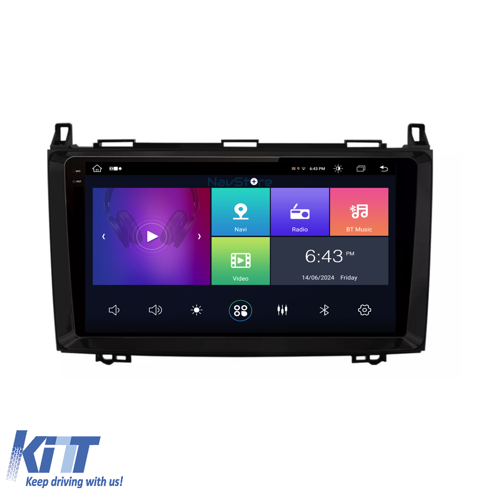 Navigation til Mercedes Vito, Sprinter, Viano, B200 A B-klasse, Android, 2K display, 4GB RAM, 64GB lager, Bluetooth, WiFi, Carplay - Billede 3