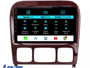Navigation til Mercedes S-Klasse W220 (1998-2005), 9 tommer, 2Gb RAM, 64Gb lager, Carplay.