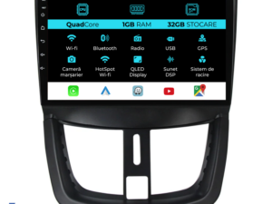 Navigation til Peugeot 207, (2006-2015), 9 tommer, 1 Gb RAM, 32 Gb lager, Carplay