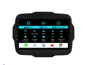 Navigation til Jeep Renegade, 2016-2020, 9 tommer, 1 Gb RAM, 32 Gb lager, Carplay