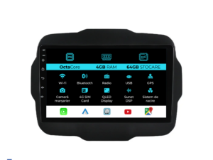 Navigation til Jeep Renegade, 2016-2020, 9 tommer, 4 GB RAM, 64 GB lager, Carplay