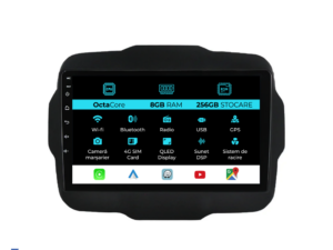 Navigation til Jeep Renegade, 2016-2020, 9 tommer, 8 GB RAM, 256 GB lager, Carplay