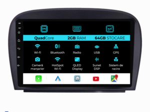 Navigation til Mercedes SL R230 (2001-2011), 9 tommer, 2Gb RAM, 64Gb lager, Carplay.