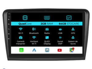 Navigation til Skoda Superb 2, (2008-2015), 10 Tommer, 2Gb RAM, 64Gb Lager, Carplay