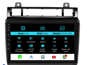 Navigation til Volkswagen Touareg, 2010-2018, 9 tommer, 8 GB RAM, 256 GB lager, Carplay