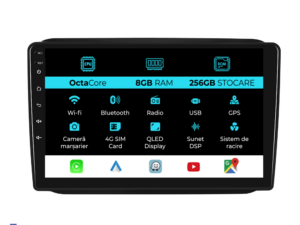 Navigation til Skoda Fabia, 2007-2014, 10 Tommer, 8Gb RAM, 256Gb Lager, Carplay