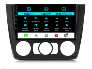 Navigation til BMW Serie 1 E82 E88 E81 E87 (2004-2011), 9 tommer, 4 GB RAM, 64 GB lager, CarPlay
