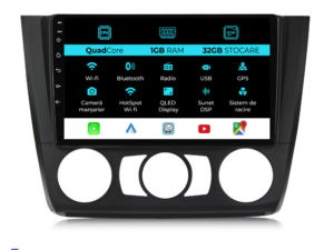 Navigation til BMW Serie 1 E82 E88 E81 E87 (2004-2011), 9 tommer, 1Gb RAM, 32Gb lager, CarPlay