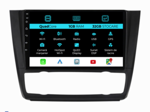 Navigation til BMW Serie 1 E82 E88 E81 E87 (2004-2011), 9 tommer, 1 GB RAM, 32 GB lager, CarPlay.