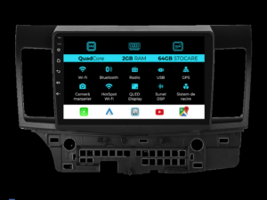 Navigation til Mitsubishi Lancer, (2007-2013), 9 tommer, 2Gb RAM, 64Gb lager, Carplay