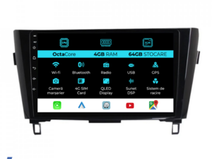 Navigation til Nissan Qashqai J11, X Trail T32 (2013-2018), 10 Tommer, 4Gb RAM, 64Gb Lager, Carplay