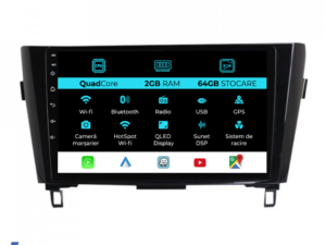 Navigation til Nissan Qashqai J11, X Trail T32 (2013-2018), 10 Tommer, 2Gb RAM, 64Gb Lager, Carplay