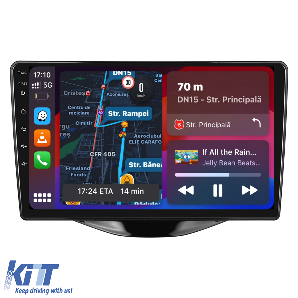 Navigation til Peugeot 107, Citroen C1, Toyota Aygo (2014 - 2022), 9 tommer, 8 GB RAM, 256 GB lager, Carplay - Billede 2