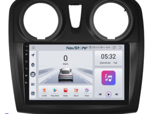 Navigation til Android Dacia Logan Sandero (2012-2020), 9 tommer, 4 GB RAM, 64 GB lager, Bluetooth, WiFi, Carplay