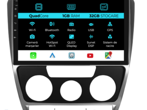 Navigation til Skoda Octavia 2, (2004 - 2013), 10 Tommer, 1Gb RAM, 32Gb Lager, Carplay