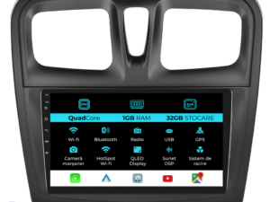 Navigation til Dacia Logan Sandero (2012-2020), 9 tommer, 1 GB RAM, 32 GB lager, Carplay